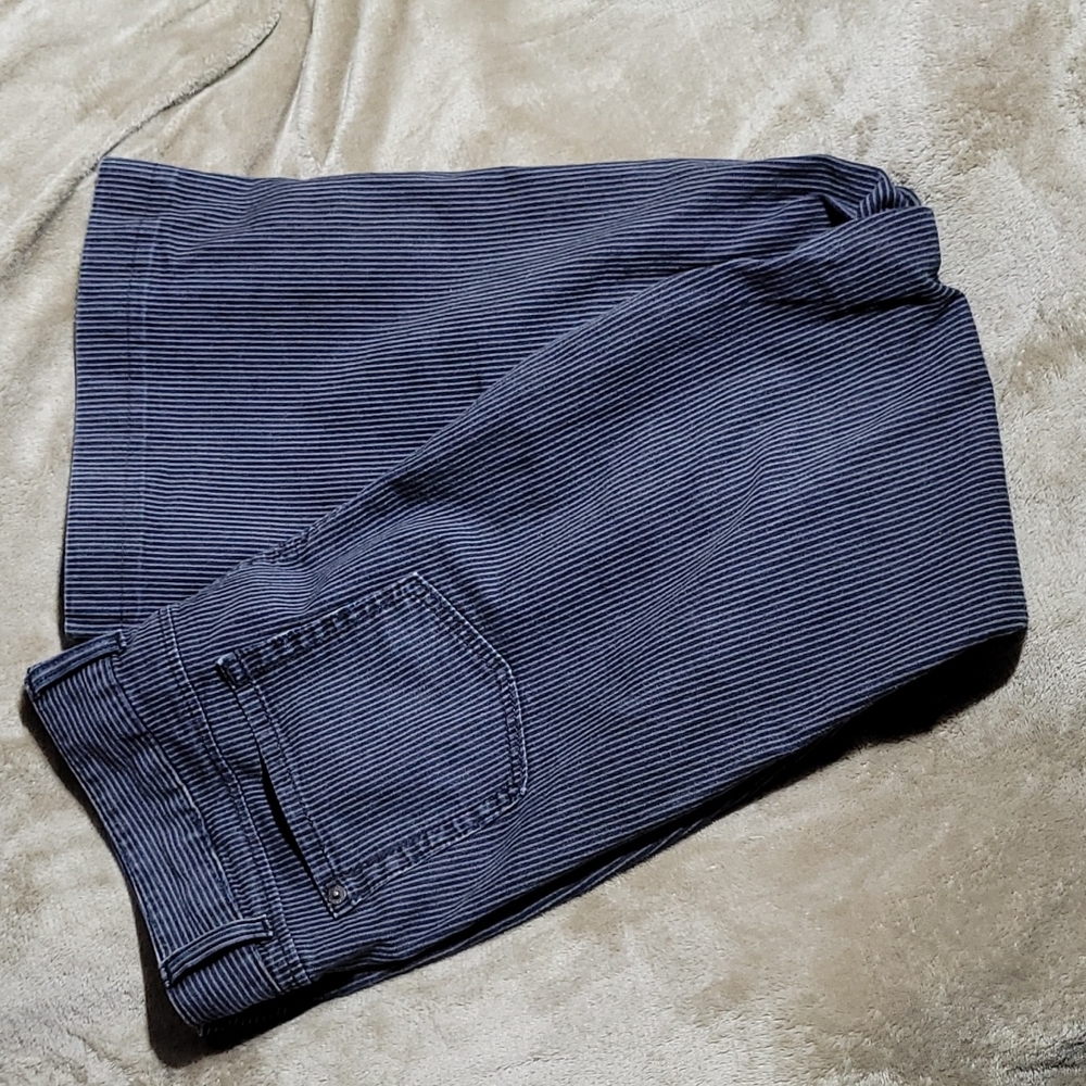 Y2k Banana Republic Wide Leg Striped Jeans Trouser SIZE 12 Black Gray